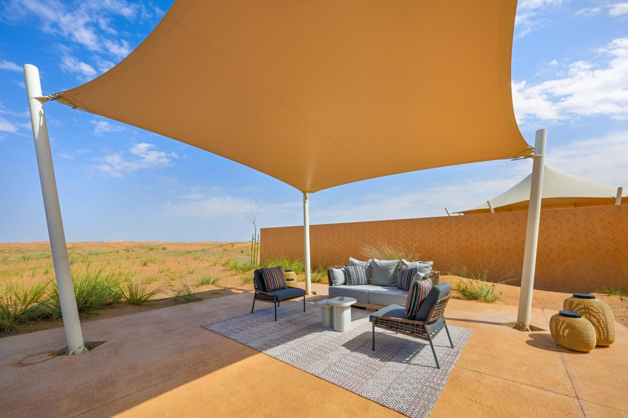 Al Badayer Retreat By Sharjah Collection Hotel Margham Exterior photo A shade sail at the Al Maha Desert Resort, Dubai